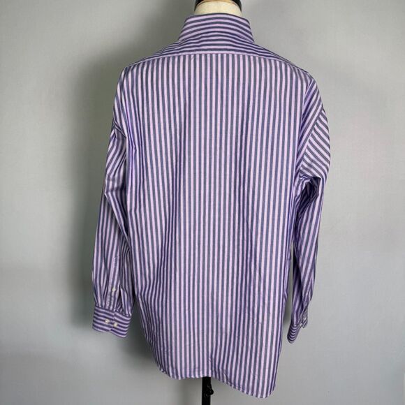 Saks Fifth Avenue Black Label XXL Long Sleeve Button Down Purple Striped 2/$50 - Picture 3 of 10